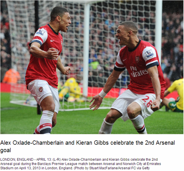 Alex Oxlade-Chamberlain and Kieran Gibbs celebrate the 2nd Arsenal goal - Flickr - Photo Sharing!