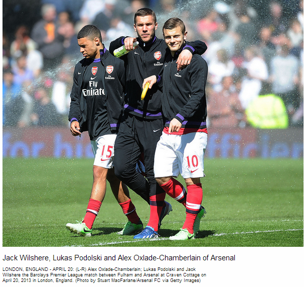 Jack Wilshere, Lukas Podolski and Alex Oxlade-Chamberlain of Arsenal - Flickr - Photo Sharing!